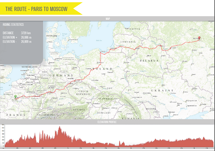 Napoleon Paris to Moscow bike route - click for a Google Map